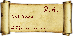Paul Alexa névjegykártya